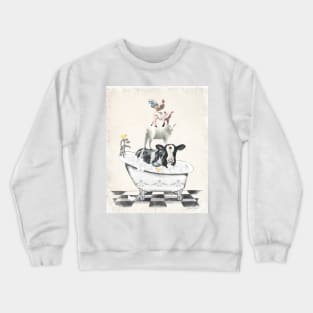 Farm Animals Bath E1 Crewneck Sweatshirt